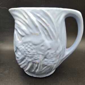 Blue McCoy Angel Fish Pitcher Vintage Pottery